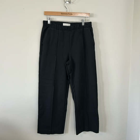 EVERLANE The Dream Pant Black Tailored Sweatpant Pockets Double Knit Sz L - Picture 4 of 16